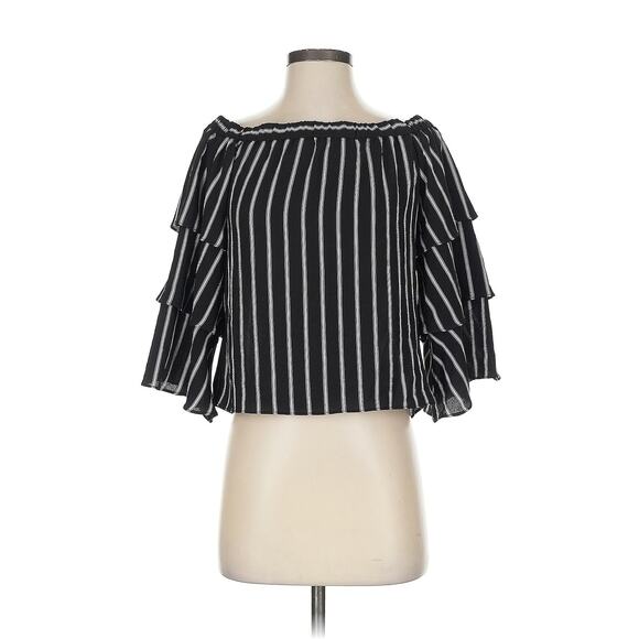 N/Nicholas 3/4 Sleeve Blouse Black - 2 - Picture 1 of 4